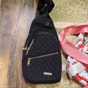 Black Quilted Sling Bag